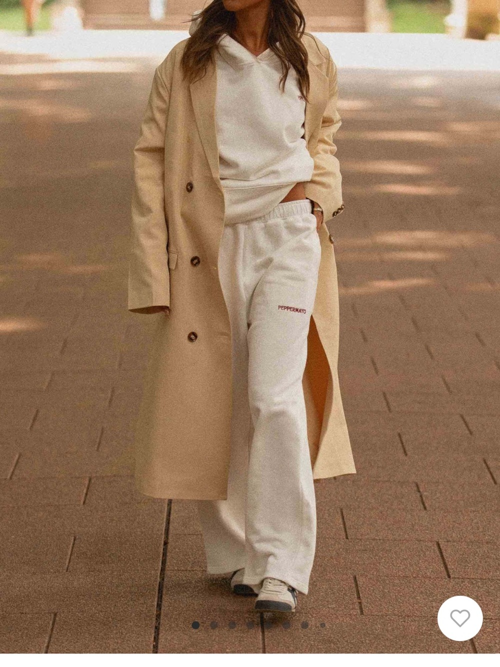 Peppermayo ivory Wide-Leg Sweatpants with Elastic Waist- XS